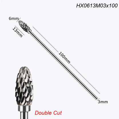 Extra Long 100mm Rotary Rasp File | Carbide Burr Alloy Bits for Metal & Wood Carving | Milling Cutter Drill Abrasive Tool
