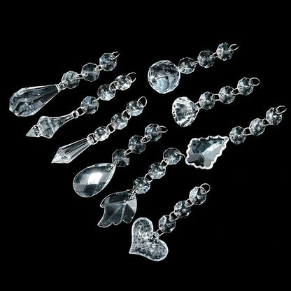 5PC Crystal Acrylic Bead Garland – Clear Chandelier Chain with Hooks for Wedding, Home DIY & Craft Decoration