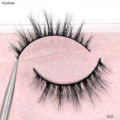 Visofree 3D Mink Eyelashes – Thick Handmade Full Strip Cruelty-Free False Lashes for Makeup M56