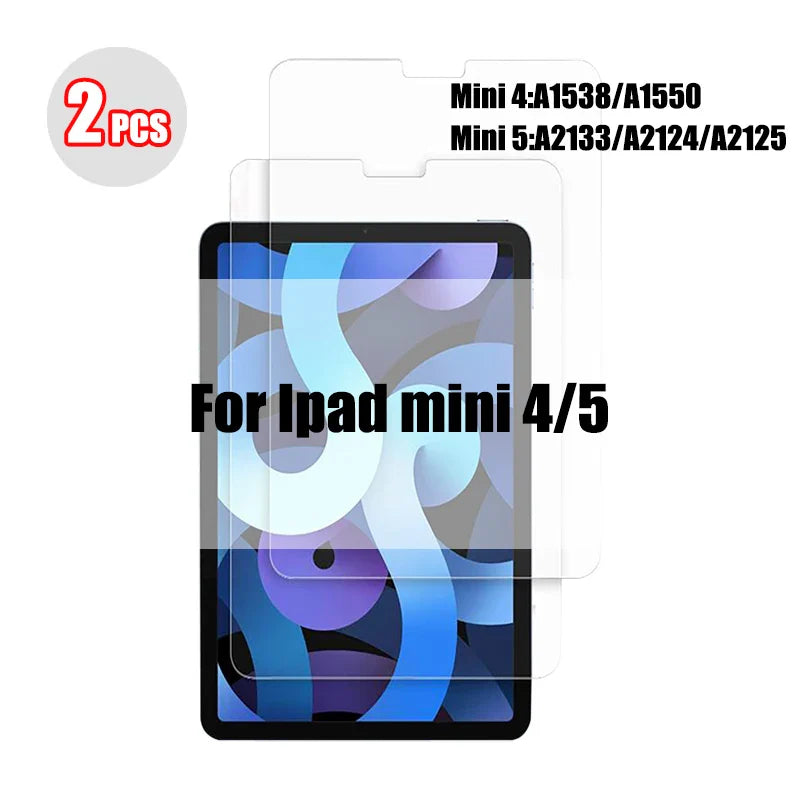 2PCS Tempered Glass Screen Protector for iPad Pro 11/12.9, Air 4/3/2, Mini 6/5/4/3 (2021/2024 Models)