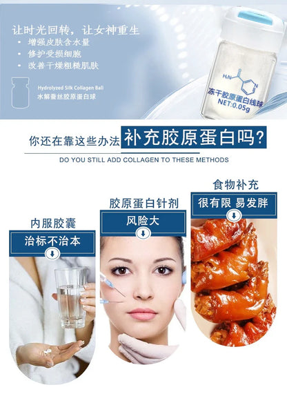 Korea Facial Hydrolyzed Silk Protein Collagen Serum – Moisturizing, Hydrating, Lifting, and Firming Essence for Fine Lines & Skincare