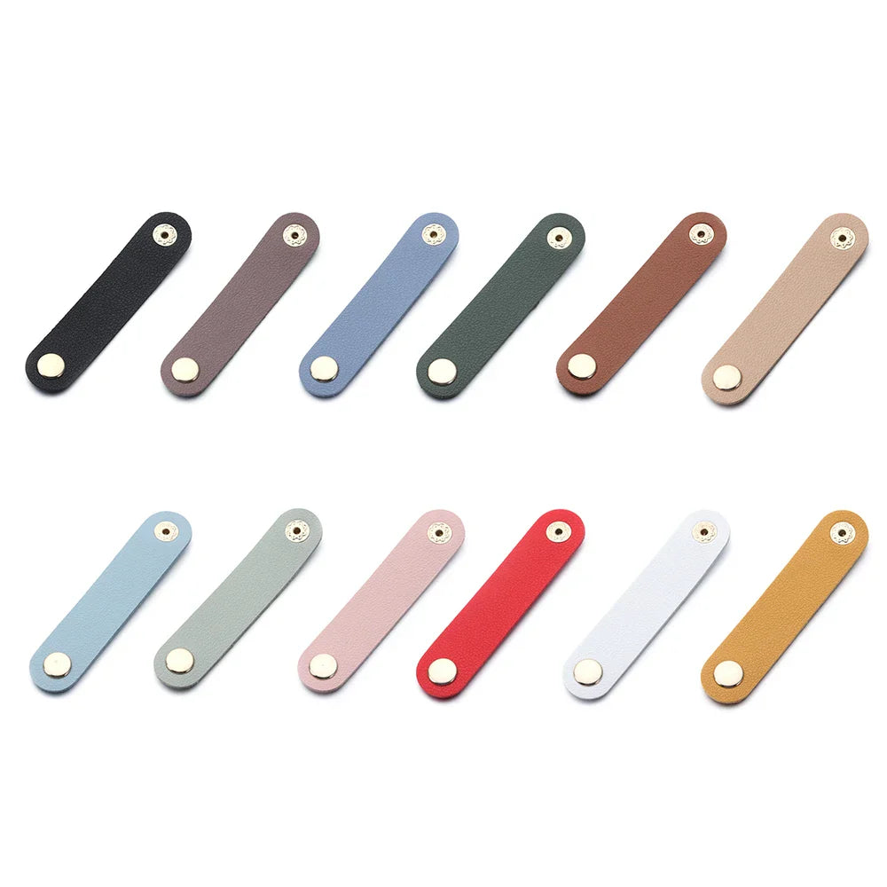Leather Charger Protector Desktop Storage Clips – Cable Winder Tie – Cable Management Cord Organizer – Earphone Accessories