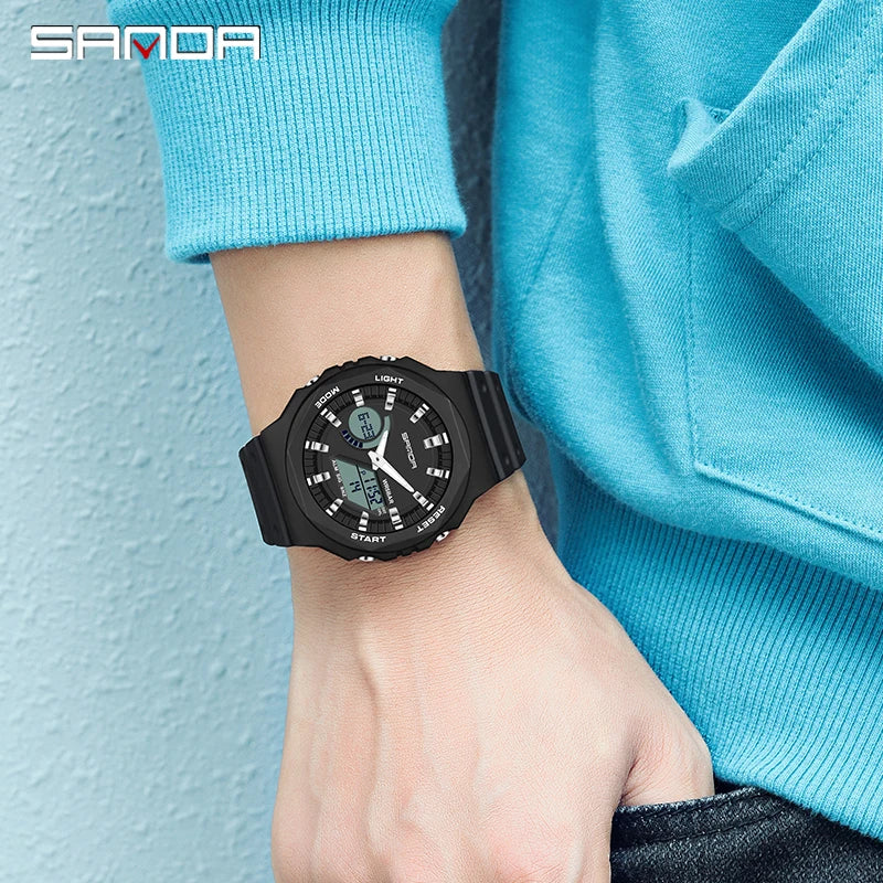 SANDA LED Digital Sports Watch – Waterproof Military Outdoor Watch for Men, Women & Teens