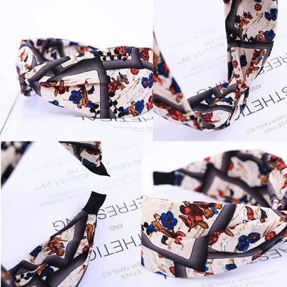 Fashion Leopard Print Headband — Wide Cross Elastic Bow Hairband for Women & Girls Hair Accessories