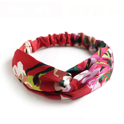 Bohemian Print Headbands for Women & Girls – Vintage Cross Turban Bandana Hair Accessories for Summer
