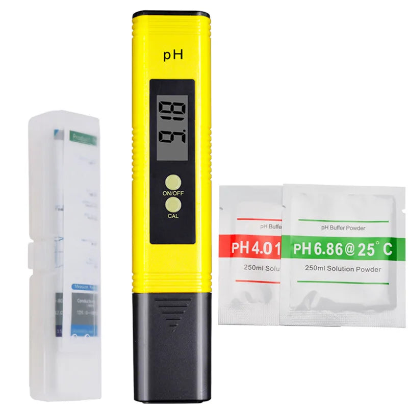 LCD Digital PH Meter - Portable Water Quality Tester, 0.1 ATC High Accuracy PH Test Pen for Aquarium, Pool & Hydroponics