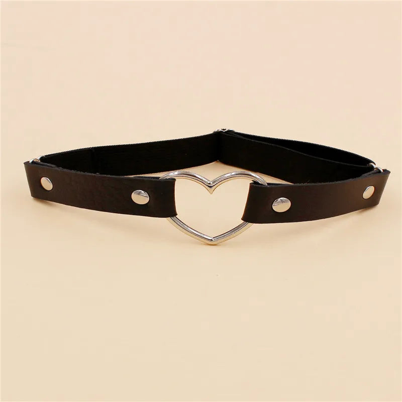 2022 Women's Sexy Elastic Harness Heart Leg Chain Garter Belt – Cosplay Spike Thigh Ring, High-Quality Elastic