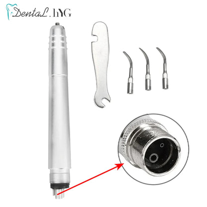 Dental Ultrasonic Air Scaler with 3 Tips – Tooth Calculus Remover & Cleaner Handpiece for Teeth Whitening, Dentist Lab Tool