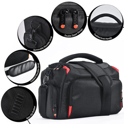 FOSOTO Waterproof DSLR Camera Shoulder Bag – Professional Case for Canon, Nikon, Sony, Video & Lens Storage