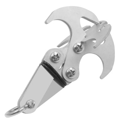 Multifunctional Survival Folding Grappling Hook - Stainless Steel/Iron Plating Outdoor Climbing Claw Carabiner - Travel Rescue Tool