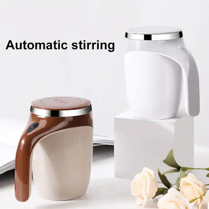 NEW!!! Stainless Steel Self-Stirring Coffee Cup with Custom Logo - Battery or Rechargeable