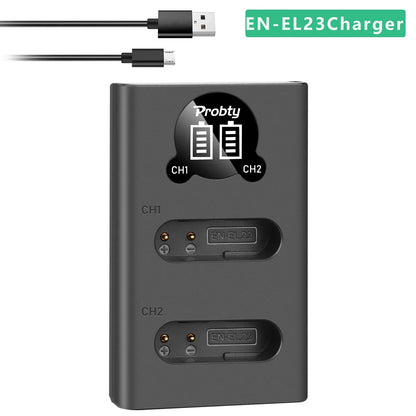 LED Dual Camera Battery Charger – Compatible with LP-E6, LP-E8, NP-FW50, EN-EL15, and More