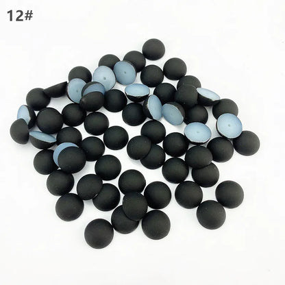 ABS Flat Half Round Beads - 6mm & 10mm Matte Plastic Beads for Clothing Accessories