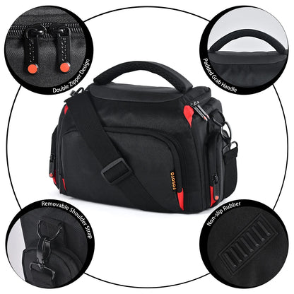 FOSOTO Waterproof DSLR Camera Shoulder Bag – Professional Case for Canon, Nikon, Sony, Video & Lens Storage