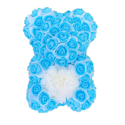 2024 40cm Rose Bear – Heart-Shaped Artificial Flower Teddy Bear for Valentine’s, Wedding, Birthday & Christmas Gifts
