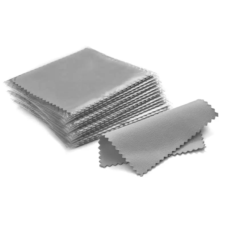 Silver Polishing Cloth – 8x8cm Reusable Jewelry Cleaning Wipes (10/50PCS) Anti-Tarnish