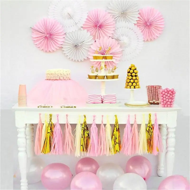 20-Piece Multicolor Tissue Paper Tassel Garland Set - DIY Crafts for Baby Showers, Birthdays, Weddings, and Parties