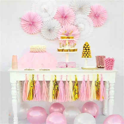 20-Piece Multicolor Tissue Paper Tassel Garland Set - DIY Crafts for Baby Showers, Birthdays, Weddings, and Parties