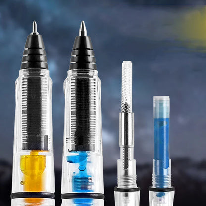 High Quality Transparent White Piston Fountain Pen with Bullet Nib 0.38mm/0.5mm for Office & School Stationery