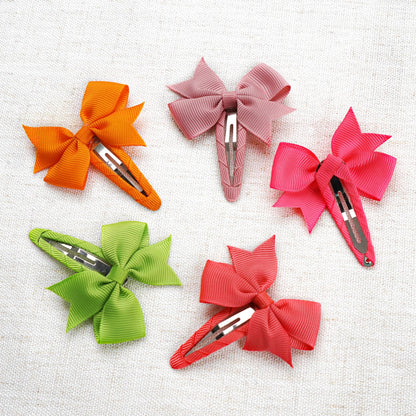 20pcs Snap Hair Clips with 2-Inch Grosgrain Ribbon Bows – No Slip Barrettes for Infant, Toddler, Baby Girls