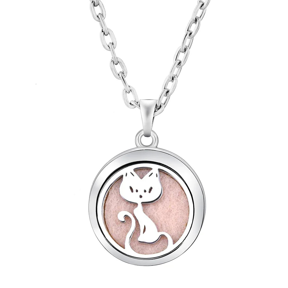 Stainless Steel Tree of Life Aromatherapy Necklace – Essential Oil Diffuser Pendant for Women