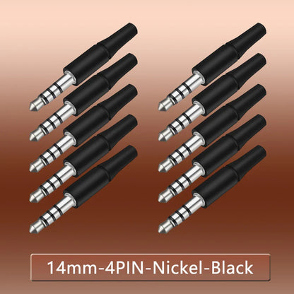 10pcs White & Black 3.5mm Stereo Headset Plug Adapter 3/4 Poles Audio Jack Connector for iPhone 2.5mm