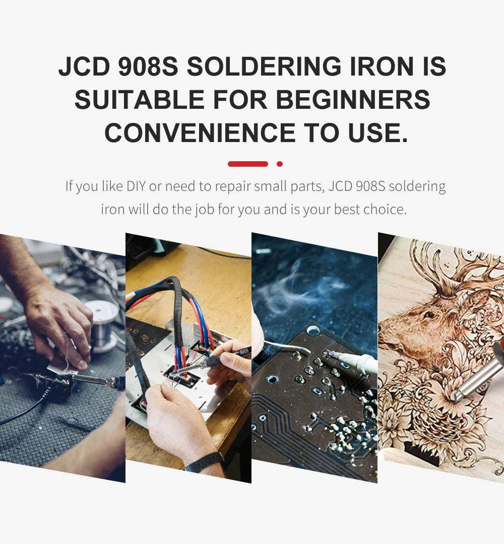 JCD 220V 80W LCD Electric Soldering Iron 908S – Adjustable Temperature with Quality Tips & Soldering Kit