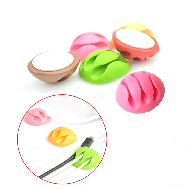 Clip Cable Bobbin Winder – Earphone Ties Organizer & Wire Cord Fixer, Data Line Tidy Management Holder