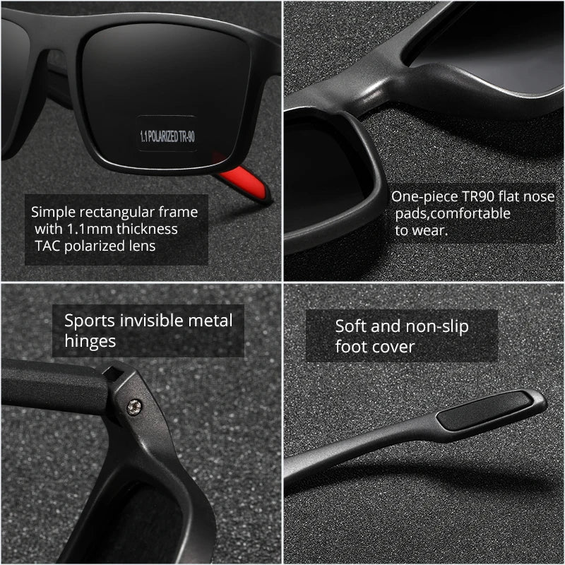 KDEAM Ultra-Light Polarized Sports Sunglasses for Men & Women – TAC 1.1mm Lens, Category 3 Driving Sun Glasses