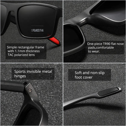 KDEAM Ultra-Light Polarized Sports Sunglasses for Men & Women – TAC 1.1mm Lens, Category 3 Driving Sun Glasses