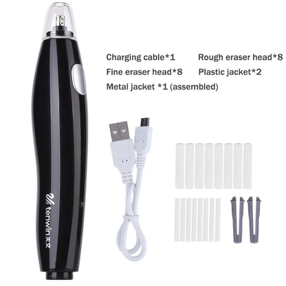 Professional Electric Art Eraser — USB Rechargeable Sketch & Highlight Rubber Pencil Eraser