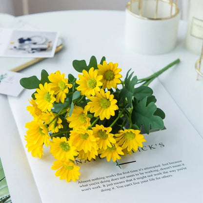 21-Head Artificial Daisy Bouquet - Silk Autumn Flowers for Home, Wedding & Party Decor