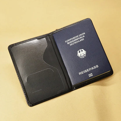 Galactic Empire Passport Cover | Black PU Leather Travel Wallet & Document Organizer with New Logo
