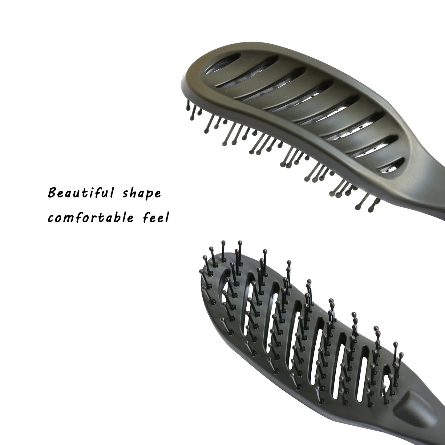 Pro Hair Salon Anti-Static Curved Vent Comb – Heat-Resistant Tine Brush for Scalp Massage & Hairdressing