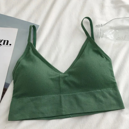 Women's Seamless Sleeveless Crop Top: Sexy Bra Tube for Streetwear & Sports - Bandeau Style Tank