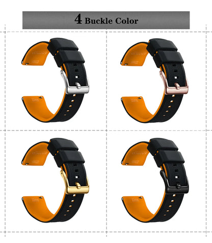 Premium Silicone Watch Band – Quick Release Rubber Strap, 18mm 20mm 22mm Replacement Watchband