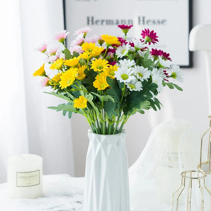 21-Head Artificial Daisy Bouquet - Silk Autumn Flowers for Home, Wedding & Party Decor