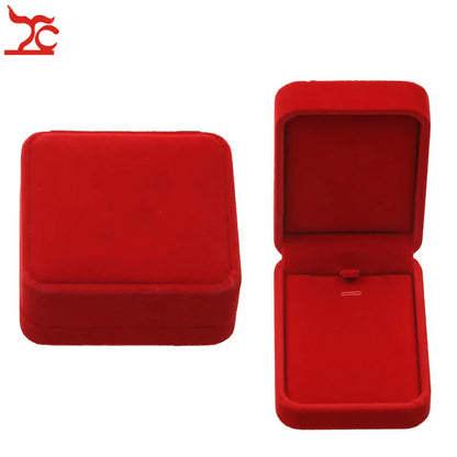 Red Velvet Wedding Jewelry Storage Box – Ring, Earrings, Necklace & Bracelet Organizer Gift Case