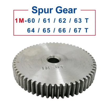 Steel Spur Gear - 1M 60–67T 8mm Bore Motor Gear Wheel for Mechanical Applications