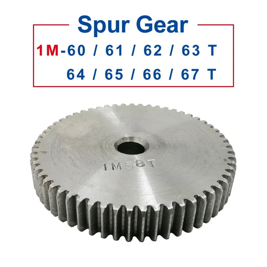 Steel Spur Gear - 1M 60–67T 8mm Bore Motor Gear Wheel for Mechanical Applications
