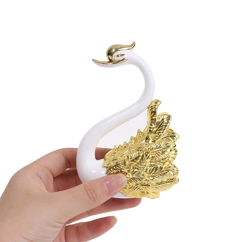 Romantic Crown Swan & Flamingo Cake Topper - Ideal Decoration for Birthday and Wedding Cakes