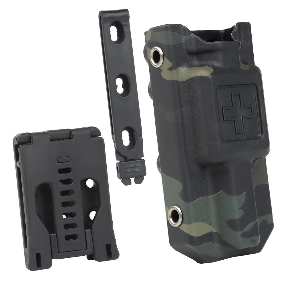 Tactical Tourniquet Pouch - EDC First Aid Holder with Belt Clip & K Sheath