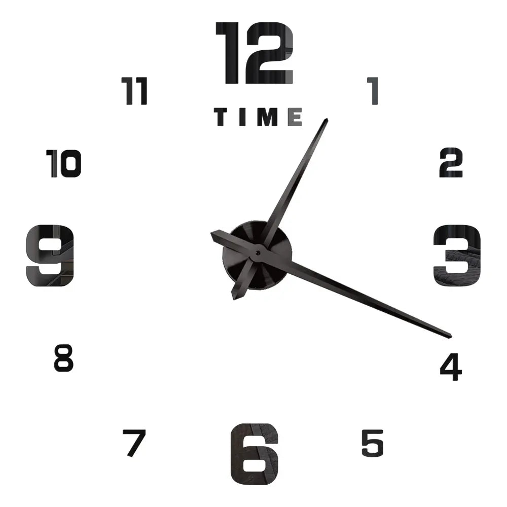 3D DIY Wall Clock - Modern Acrylic Mirror Sticker Quartz Clock For Living Room Decor With Silent Movement