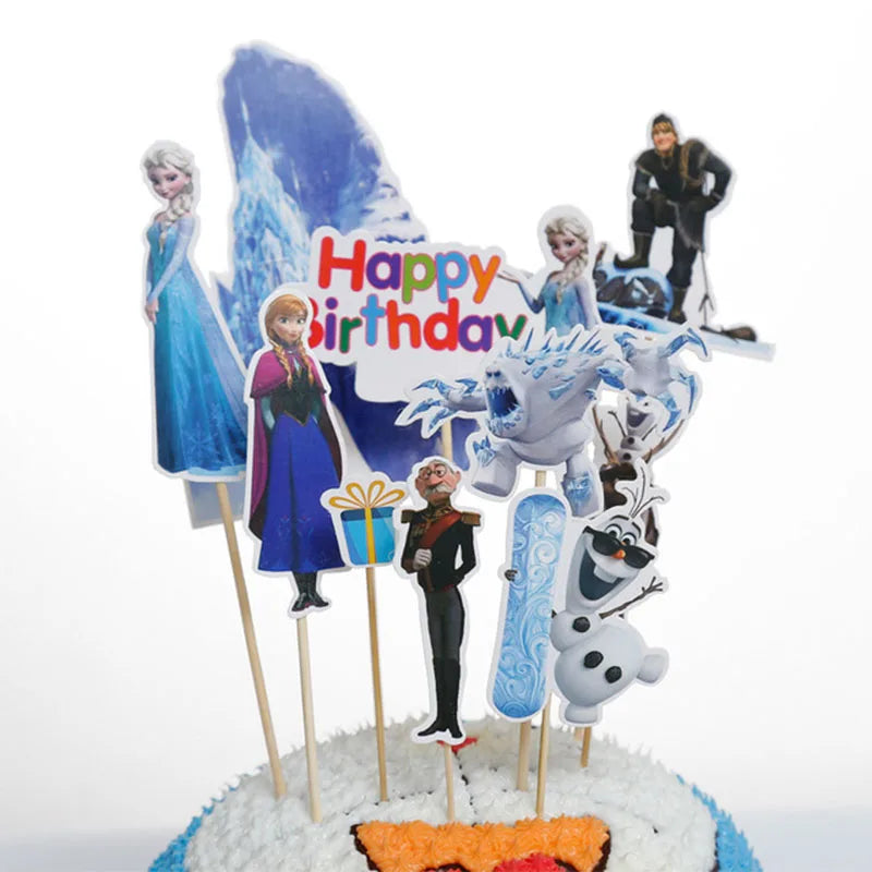 Frozen Elsa Anna Princess Cake Toppers - 1 Piece, Perfect for Girls' Birthday Party Decorations