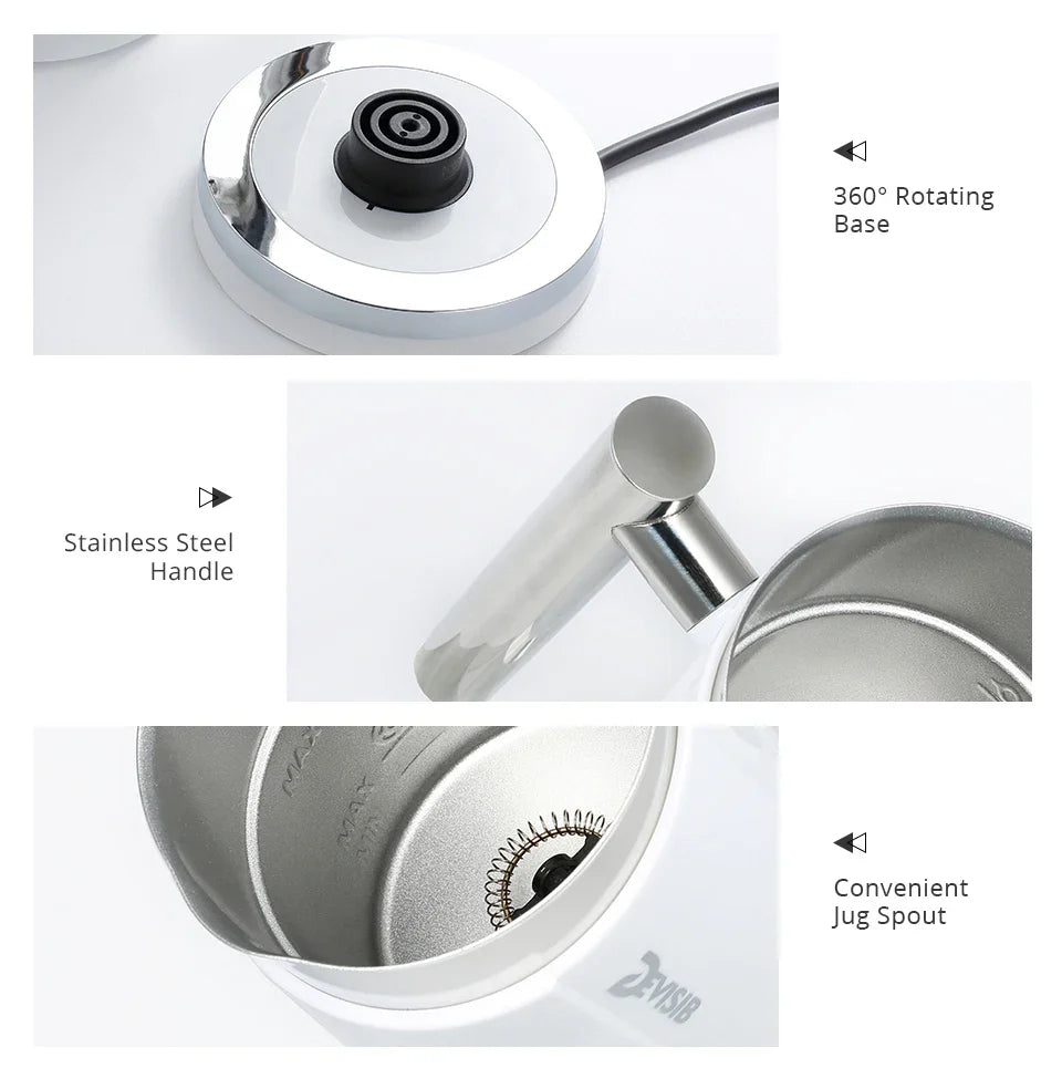 DEVISIB 3-in-1 Electric Milk Frother — 300ml Automatic Hot & Cold Foam Maker for Coffee, Latte, Cappuccino, Macchiato & Hot Chocolate