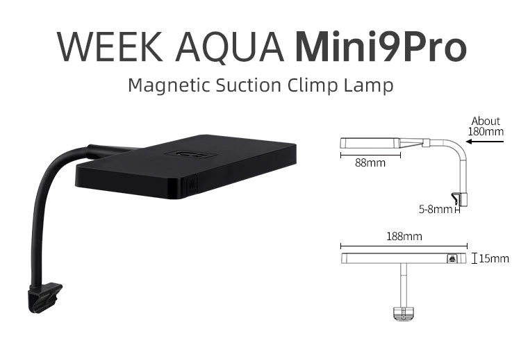 WEEK AQUA USB Aquarium Light – Full Spectrum LED for Plant Growth, Nano & Microlandscape Aquariums