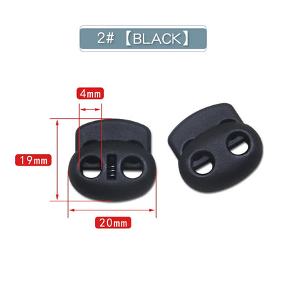 10pcs Plastic Cord Lock Stopper – Black Frost Toggle Clips for Shoelaces, Sportswear & DIY Bag Accessories