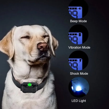 Electric Dog Training Collar: Waterproof Bark Collar with Remote Control, Rechargeable Anti-Barking Device for All Size Dogs
