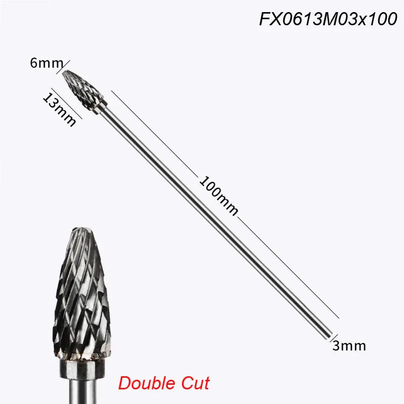 Extra Long 100mm Rotary Rasp File | Carbide Burr Alloy Bits for Metal & Wood Carving | Milling Cutter Drill Abrasive Tool