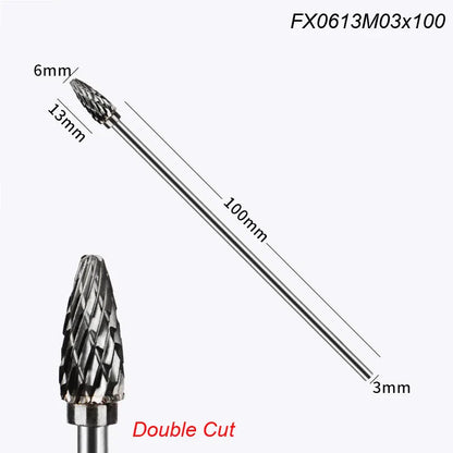 Extra Long 100mm Rotary Rasp File | Carbide Burr Alloy Bits for Metal & Wood Carving | Milling Cutter Drill Abrasive Tool